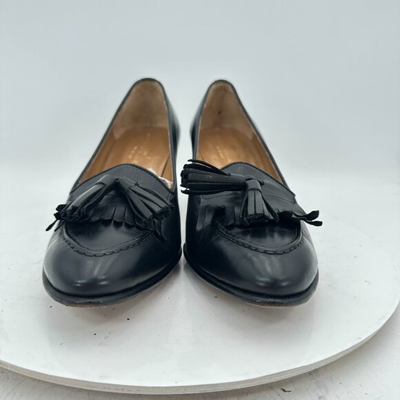 Gravati for Wilkes Bashford Women Size 8.5M Black Leather Tassel Heel shoes - Picture 2 of 12